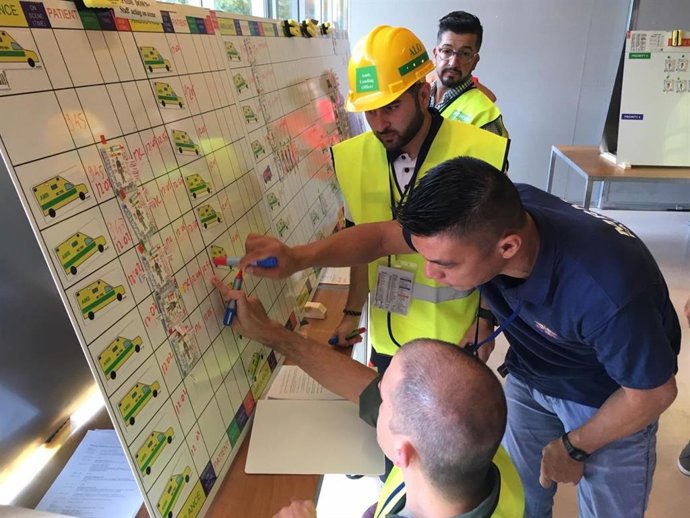 Asistentes al curso internacional de actuación en caso de catástrofe con víctimas múltiples.