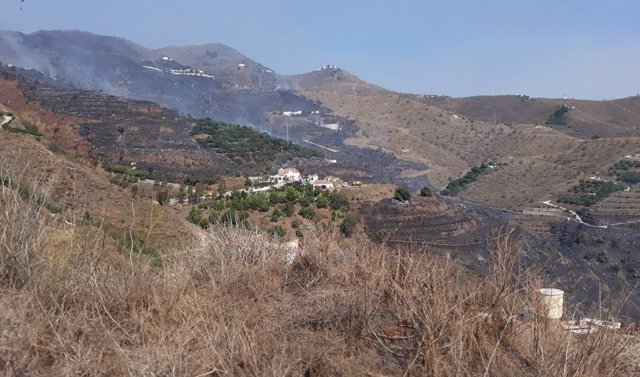 Superficie afectada por el incendio de Almuñécar