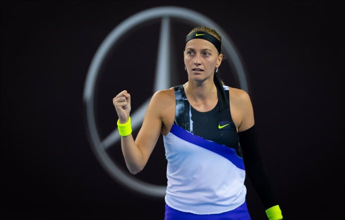 Petra Kvitova celebra un punto en el torneo de Pekín