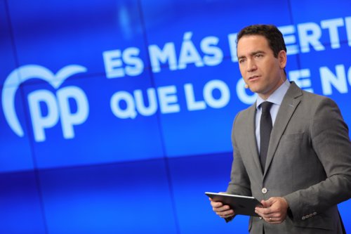 Teodoro García Egea ofrece una rueda de prensa para presentar la campaña del PP de cara a las próximas elecciones