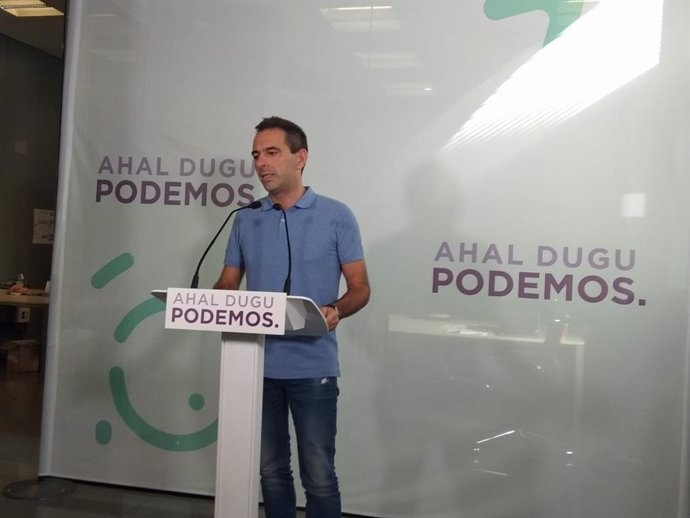 El secretario de Comunicación de Podemos Euskadi, Andeka Larrea.