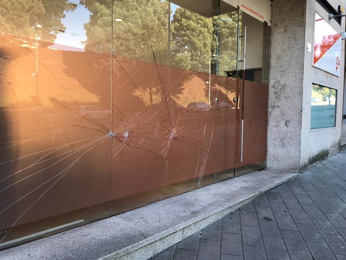 Acto vandálico contra la sede de Ciudadanos en Santiago de Compostela