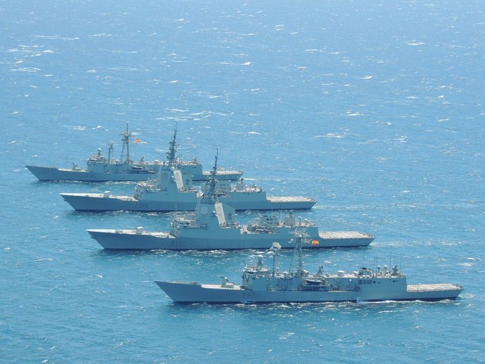 Buques participantes en maniobras militares de octubre de 2019 en aguas de Andalucía