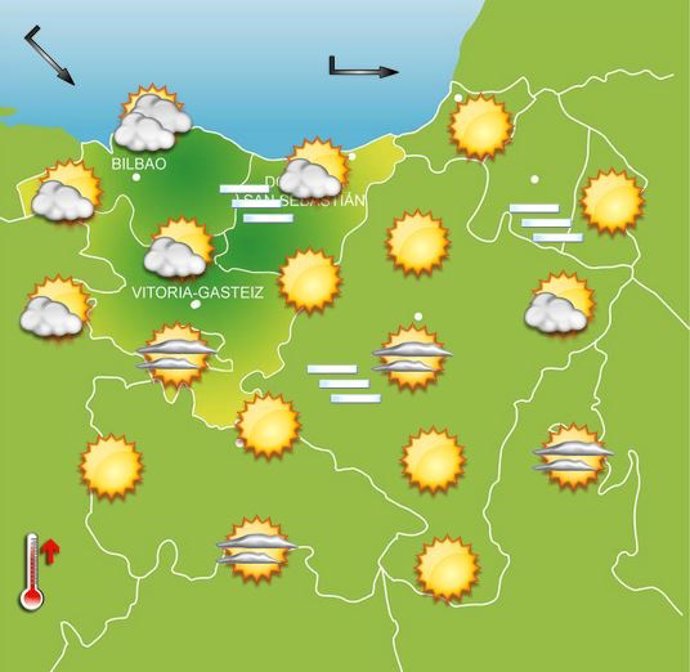 Previsiones meteorológicas para el 8 de octubre en Euskadi.