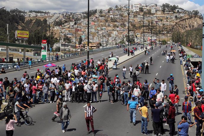 Protestas en Ecuador por la reforma económica del presidente Lenín Moreno.
