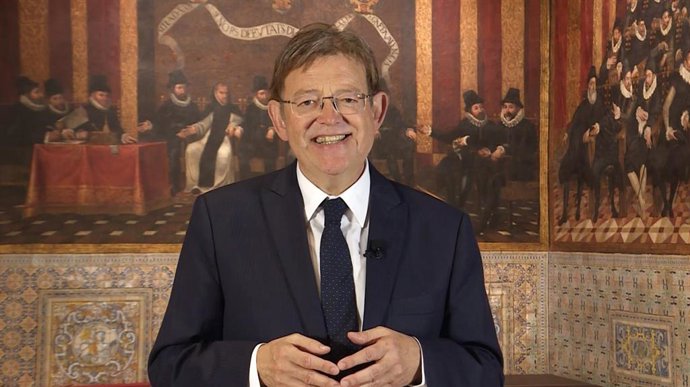 El president de la Generalitat Valenciana, Ximo Puig, en el mensaje del 9 d'Octubre