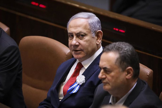 Benjamin Netanyahu en una sesión del Parlamento israelí