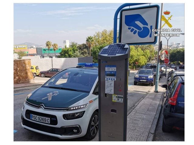 Una máquina de la zona azul de Calp.