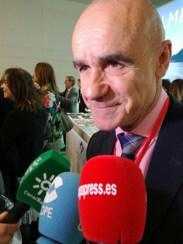 El delegado de Turismo del Ayuntamiento de Sevilla, Antonio Muñoz, en la ITB