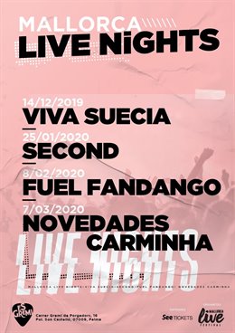 Cartel del ciclo Mallora Live Nights.