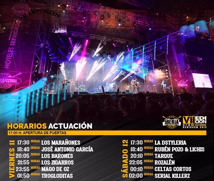 Horarios de los conciertos del VII Iberia Festival.