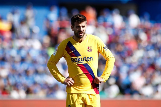 Gerard Pique of FC Barcelona during the Spanish League (La Liga) football match played between Getafe CF and FC Barcelona at Butarque Stadium in Getafe, Madrid, Spain, on September 28, 2019.
