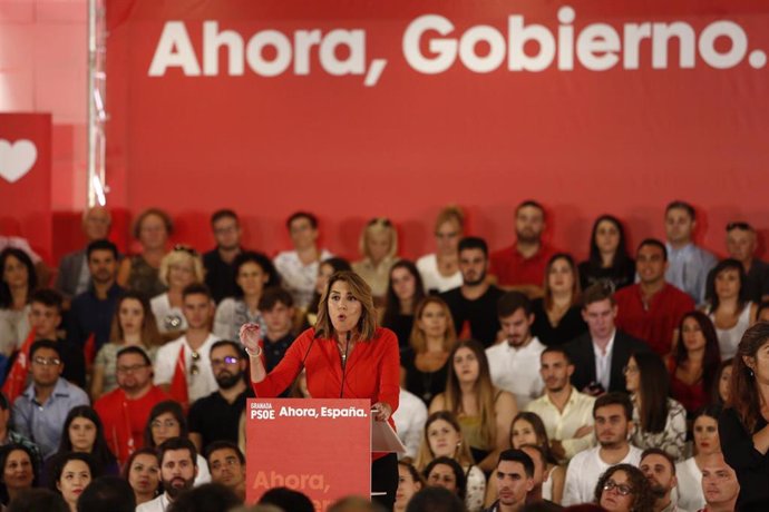 La secretaria general del PSOE-A, Susana Díaz, en un acto público en Granada