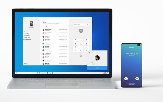 Nueva función para responder y realizar llamadas desde el ordenador en Windows 10
