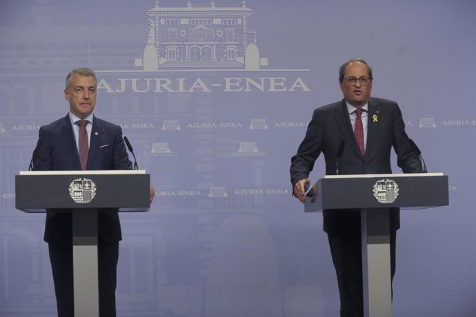 El lehendakari Iñigo Urkullu i el president de la Generalitat Quim Torra 