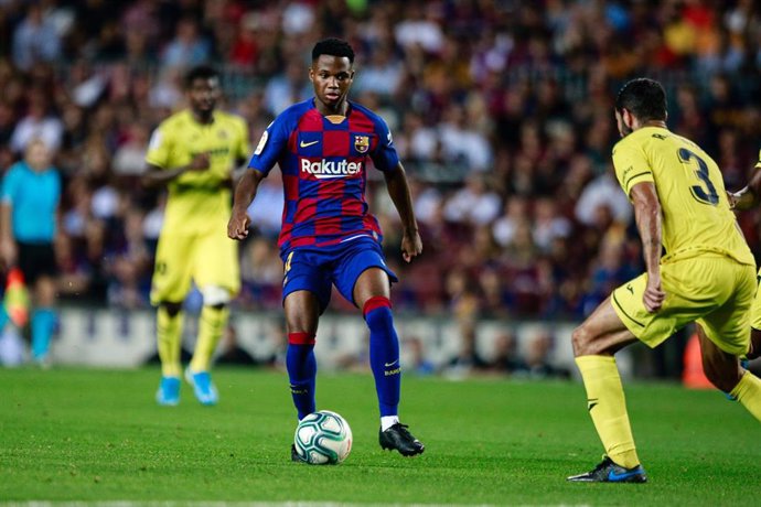 Ansu Fati, en un partido con el FC Barcelona.