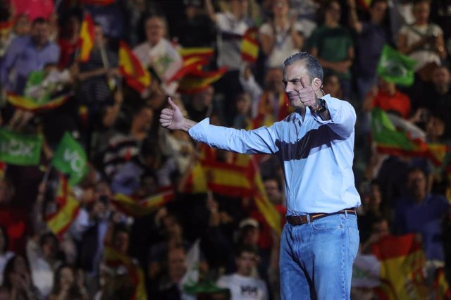 Javier Ortega Smith en el acto de Vox 'Vistalegre Plus Ultra' en Madrid