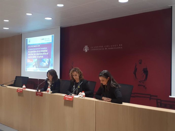 La consellera de Justicia, Ester Capella, durante el IV Seminario Internacional de Transparencia