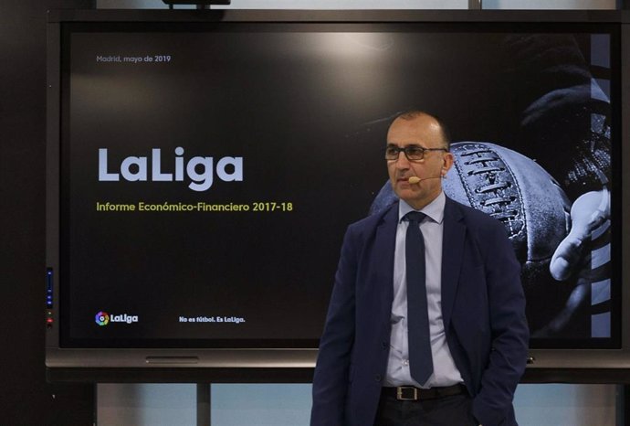 Javier Gómez, director genera de LaLiga, presenta el informe económico de 2017-2018