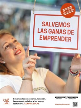 Cartel campaña vasca apoyo al comercio local