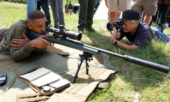 Ang Lee y Will Smith en el rodaje de Géminis