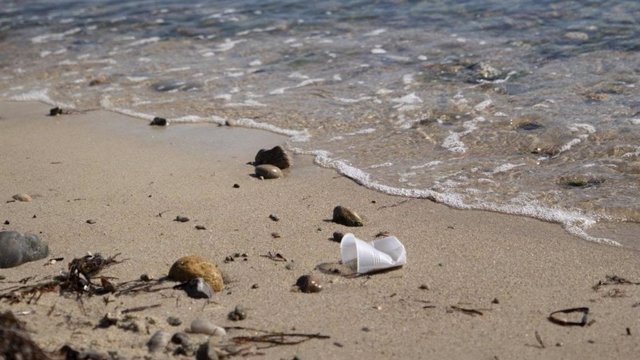 Plástico en la playa