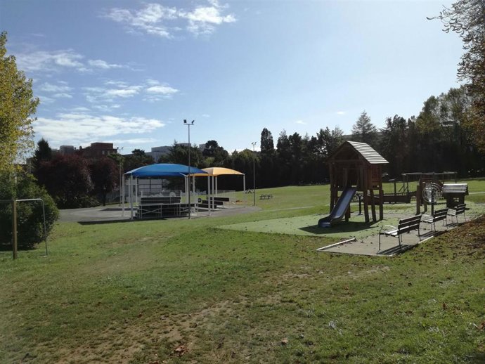 Obras en el Parque del Truébano, en Oviedo, en los terrenos del antiguo HUCA.