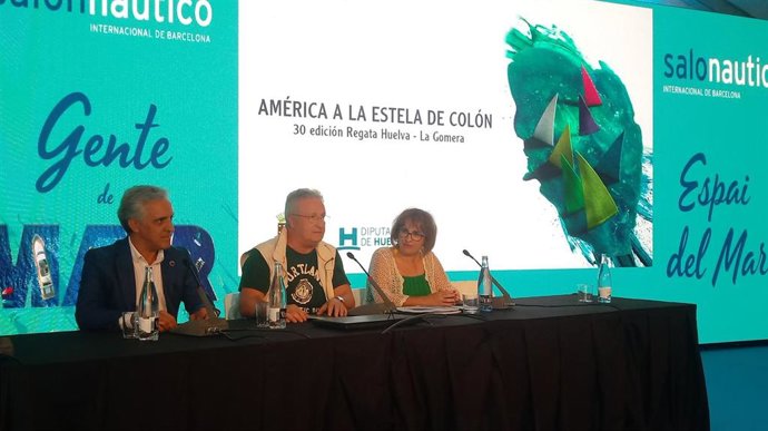 El diputado de Estructura de la Diputación de Huelva, Manuel Alfaro, en la presentación de la regata Huelva-La Gomera.