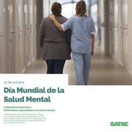 Cartel elaborado por Satse con motivo del Día Mundial de la Salud Mental.