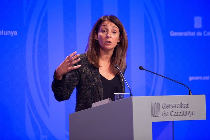 La portavoz del Govern de la Generelitat, Meritxell Budó, en rueda de prensa tras el Consell Executiu, en Barcelona (España), a 8 de octubre de 2019.
