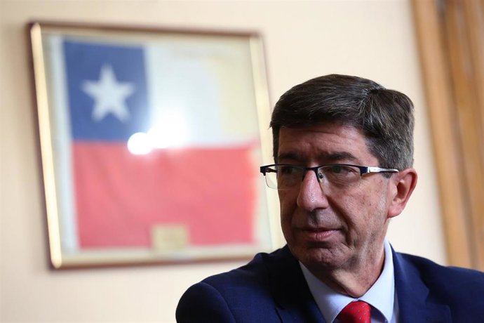 Juan Marín, durante su visita a Chile