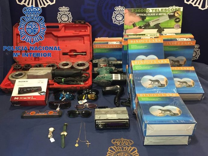 Imagen del material robado en el colegio de Pamplona