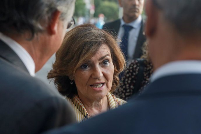 La vicepresidenta del Govern central i ministra d'Igualtat en funcions, Carmen Calvo, a 9 d'octubre de 2019.
