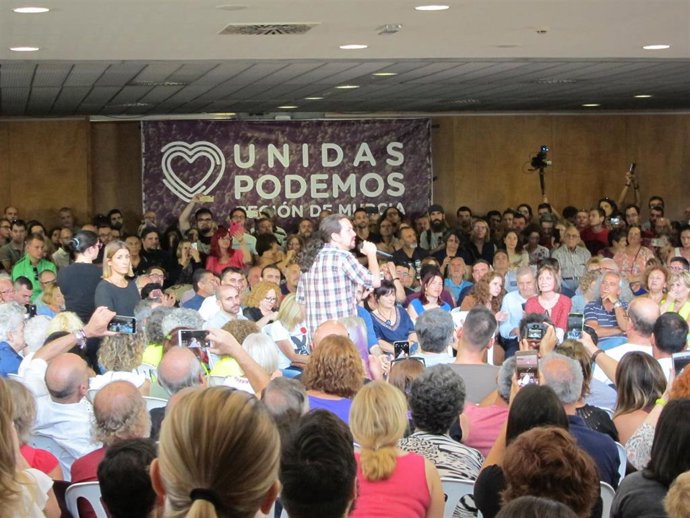 Pablo Iglesias en un acto en Murcia