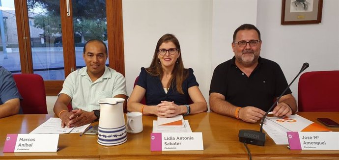 Els regidors de Cs a l'Ajuntament de Marratxí, Marcos Aníbal, Lidia Antonia Sabater i José María Amengual.