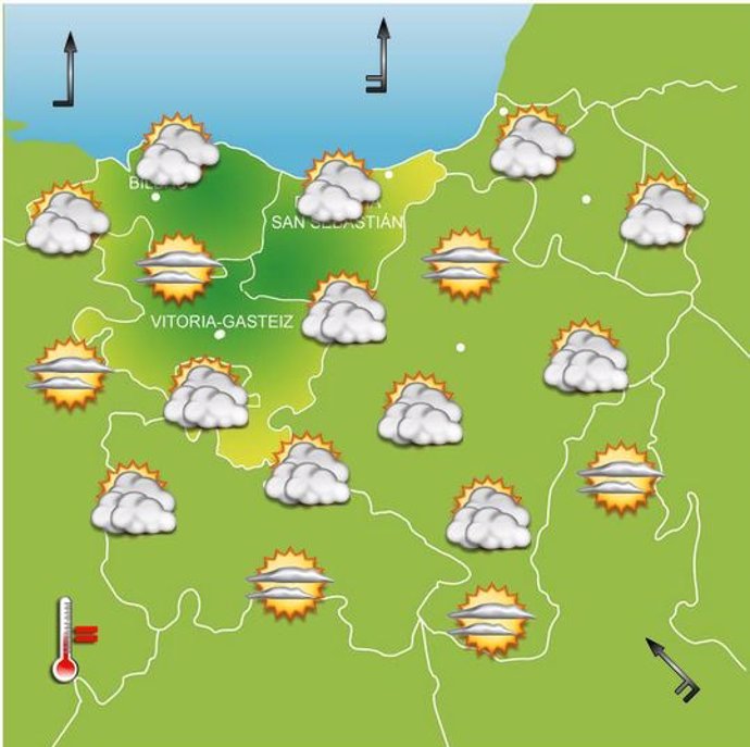 Previsiones meteorológicas para el 12 de octubre en Euskadi.