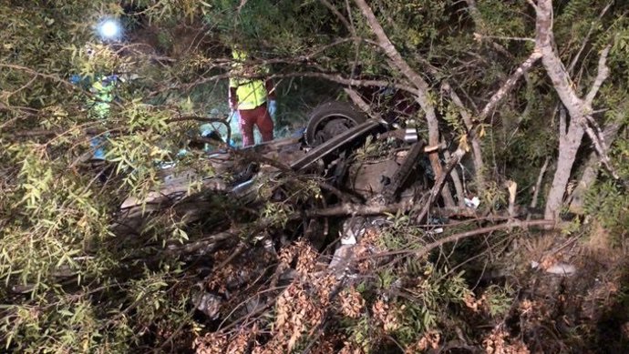 Imagen del accidente en Manzanares El Real que ha provocado la muerte de un joven de 17 años.