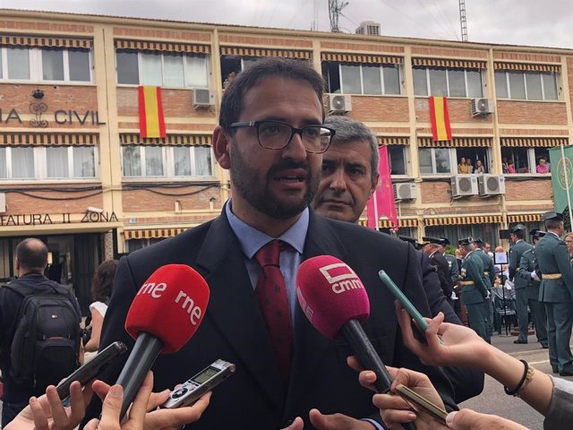 El secretario de Organización del PSOE, Sergio Gutiérrez, en el acto de la patrona de la Guardia Civil en Toledo.