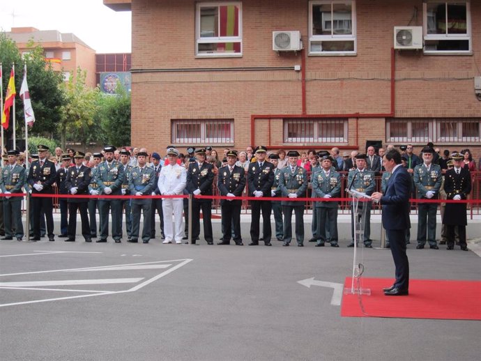 El delegado del Gobierno en La Rioja, José Ignacio Pérez Sáenz, en el acto de celebración de la Guardia Civil por la festividad de su patrona