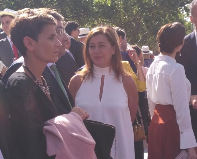 La presidenta del Govern balear, Francina Armengol,  en la celebración del 12 de octubre en Madrid