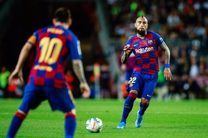 Arturo Vidal, en un partido con el FC Barcelona.