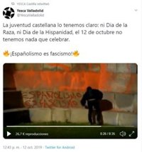 Yesca se atribuye la autoría de las pintadas al monumento a Colón