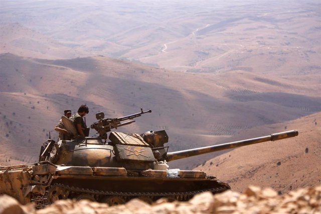 Carro de combate del Ejército sirio en Fleita