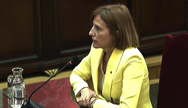 La expresidenta del Parlament de Catalunya, Carme Forcadell, durante su intervención ante el Tribunal Supremo, en la última jornada del juicio del procés.