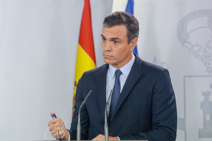 El president del Govern central, Pedro Sánchez, ofereix una roda de premsa  posterior a la seva reunió amb el rei per proposar candidat a la Presidncia, al complex de La Moncloa, Madrid (Espanya) a 17 de setembre de 2019.