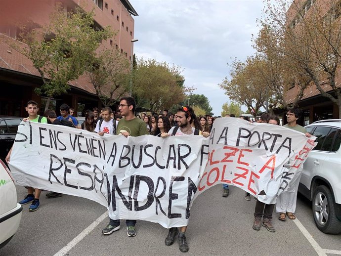 Estudiantes de la Universitat de Lleida se manifiestan por la sentencia