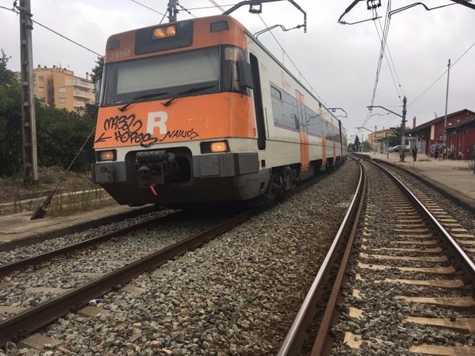 Corte de vías de tren en Celr (Girona)