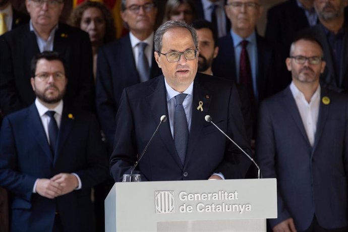 Declaración institucional del presidente de la Generalitat de Catalunya, Quim Torra, tras la sentencia del proceso independentista