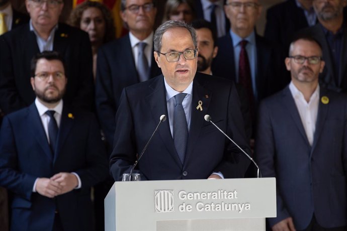 Declaració institucional del president de la Generalitat de Catalunya, Quim Torra, després de la sentncia del procés independentista