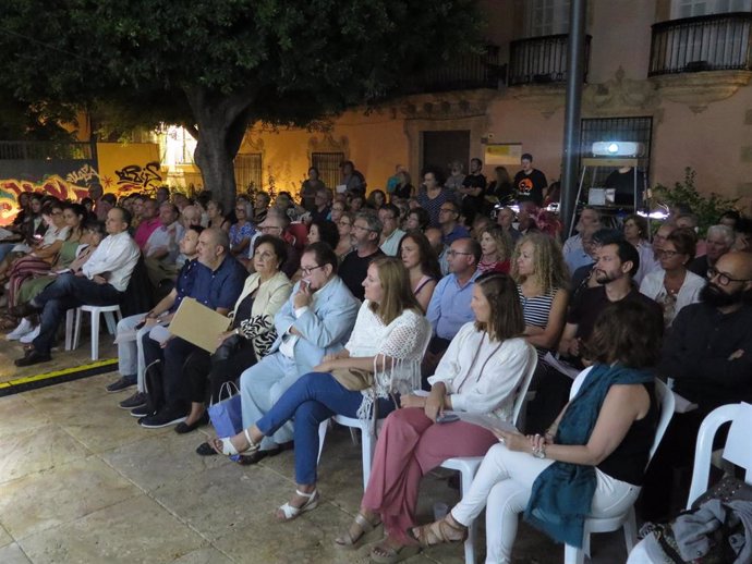 Momento de la última Tarde del IEA celebrada dedicada a los escritores Julio Alfredo Egea, Pilar Quirosa y José Criado